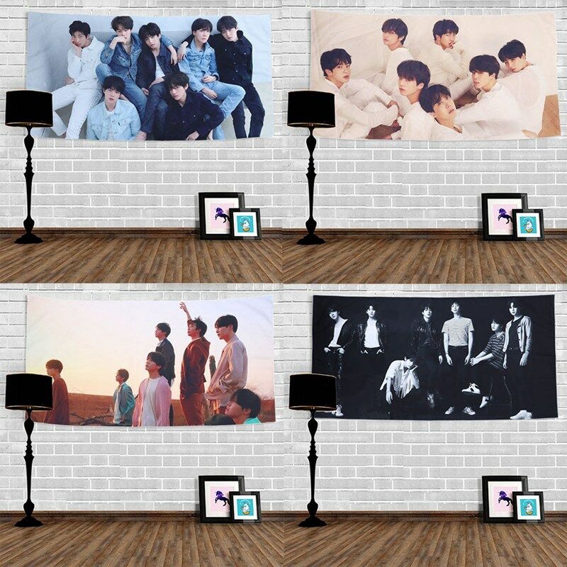 Thảm treo tường trang trí hình nhóm nhạc KPOP BTS 100*50cm