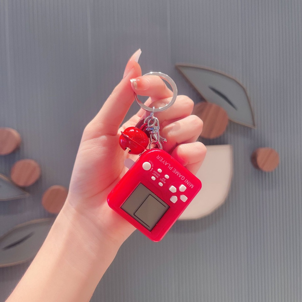 Móc khóa kiêm máy chơi game 4 nút mini cầm tay game xếp hình nhiều màu  balo túi xách, quà tặng bạn bè người thân -Ráp