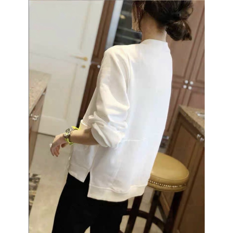 Áo Khoác Nữ Dây Khóa Kéo Chất Nỉ Dày Mịn Thêu Chuốt Mickey Xẻ Lai Phong Cách Trẻ Trung Siêu Hót NEW UNISEX