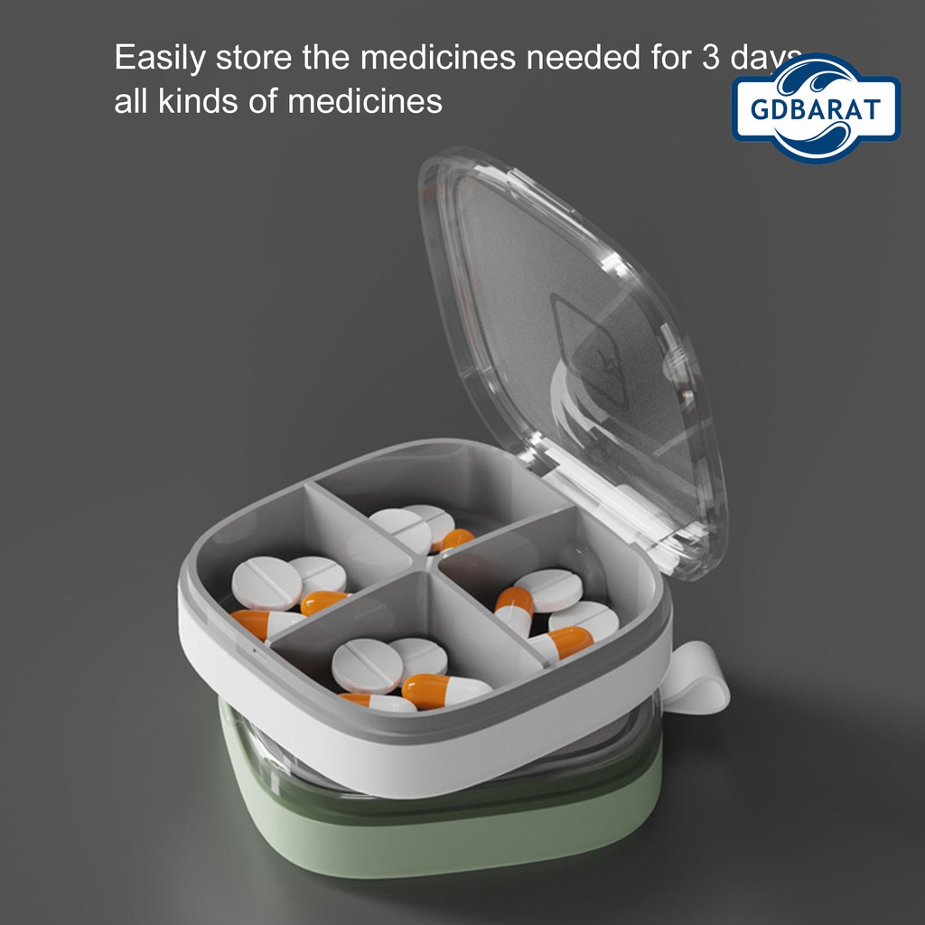 (Hàng Mới Về) Hộp Đựng Thuốc Viên 4 / 6 Ngăn Chống Ẩm Tiện Dụng