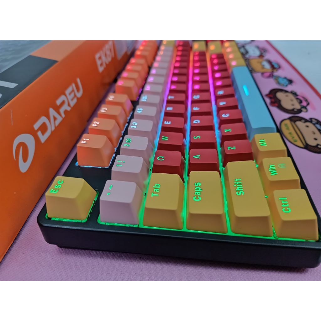 Bàn phím cơ Dareu EK87 keycap nhiều màu