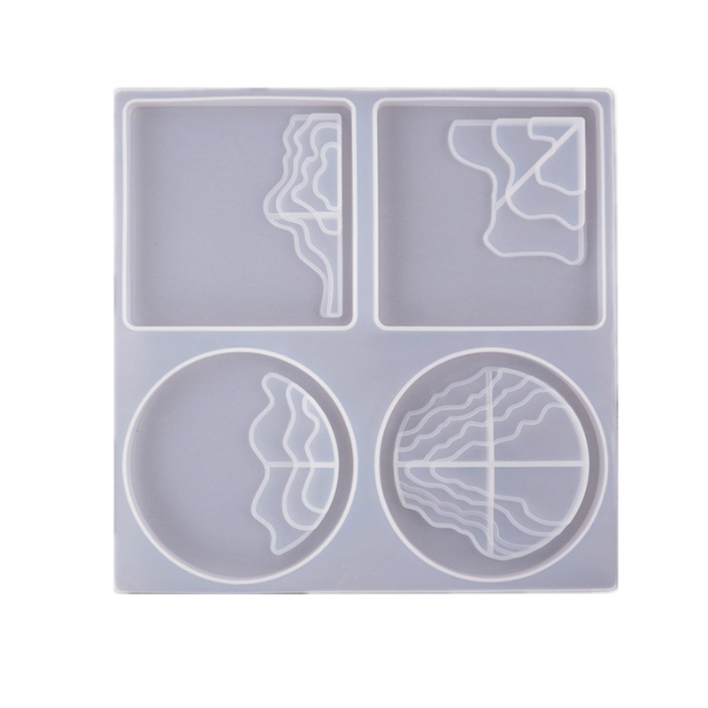 Sa Khuôn Silicon Hình Tròn / Vuông Làm Khay Resin Epoxy Resin Để Bàn Trang Trí Tiệc Cưới Tại Nhà