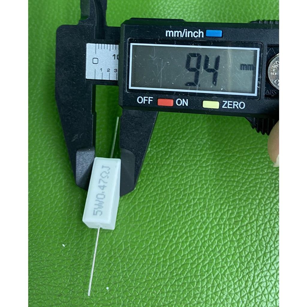 Điện trở sứ trắng 5W chân cắm +-5% dáng nằm combo 10 con - linh kiện điện tử QUỲNH DIỄN