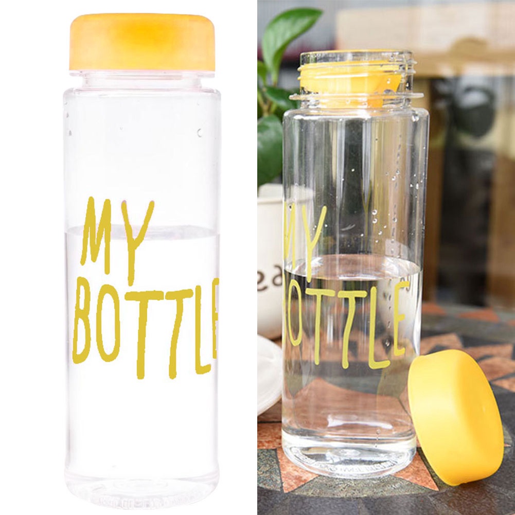 Bình đựng nước thủy tinh 500ml họa tiết chữ MY BOTTLE Tiện Dụng default