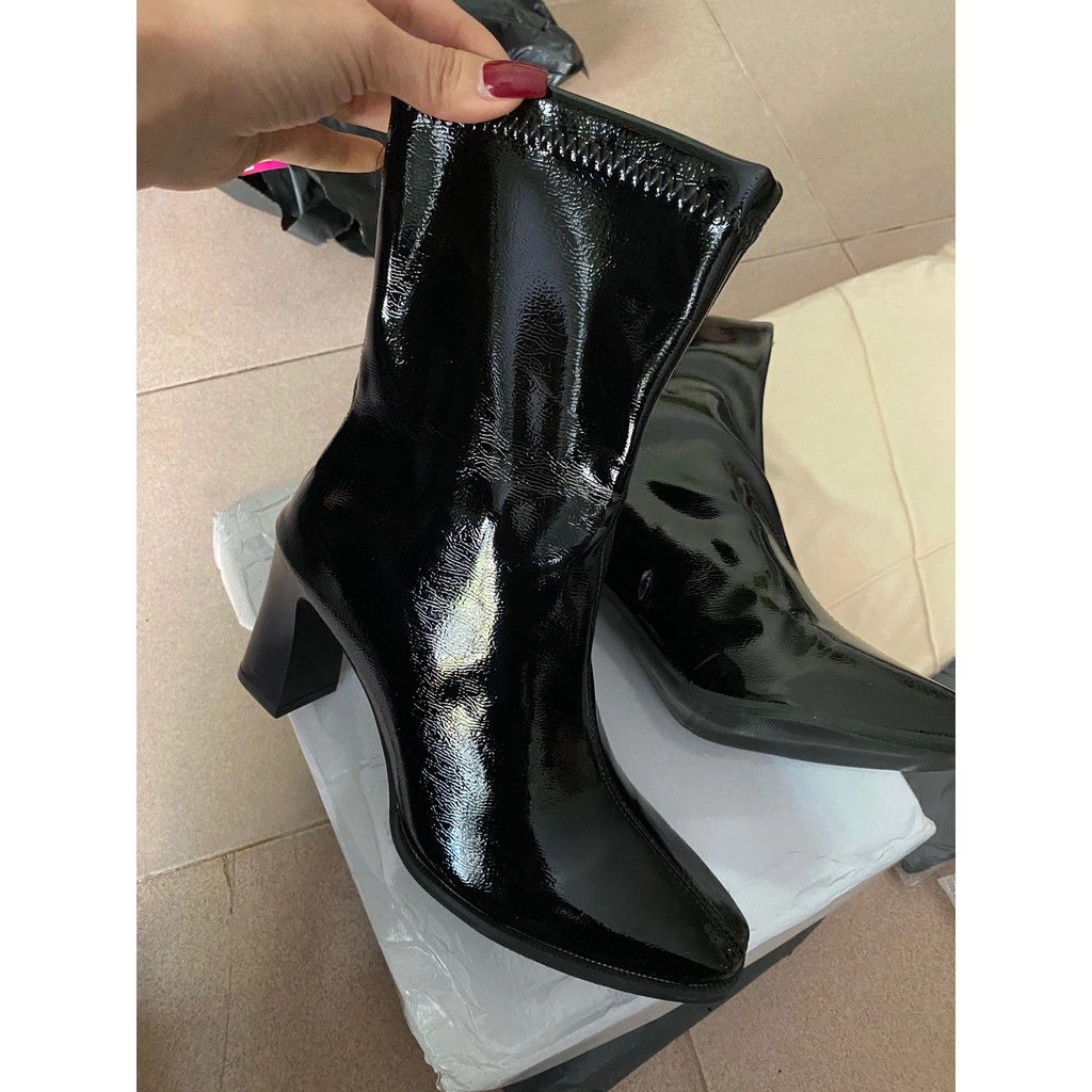 ORDER♥️Giày,Boots Da Bóng 7cm(ảnh thật)Size 35-40