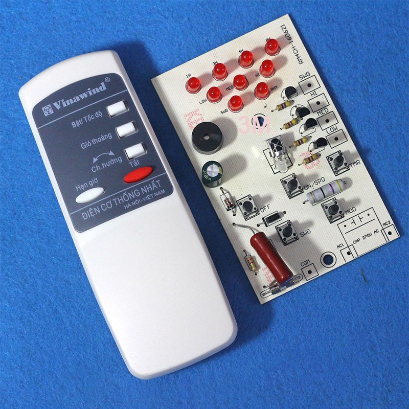 Combo Bộ Điều Khiển Quạt Từ Xa Và Mạch Quạt Cây Vinawind ( Tặng 02 Pin AAA )