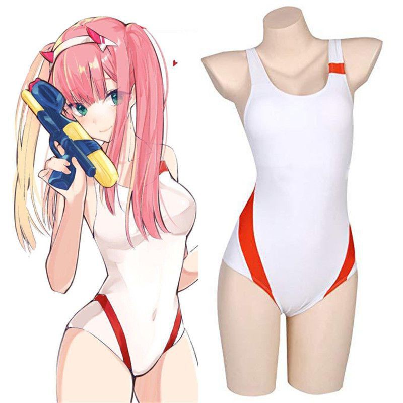 Bộ Đồ Bơi Liền Thân Hóa Trang Nhân Vật Zero Two DARLING FRANXX