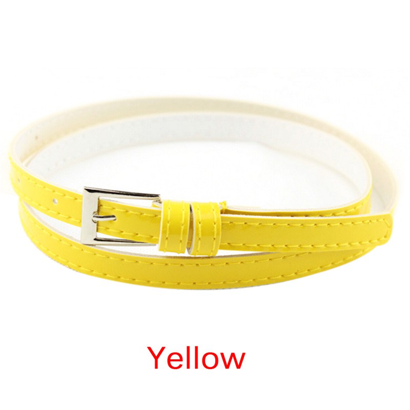 [springeven] Thắt Lưng Da Bóng Mỏng Đính Nơ Cài Khóa Thời Trang Cho Nữ