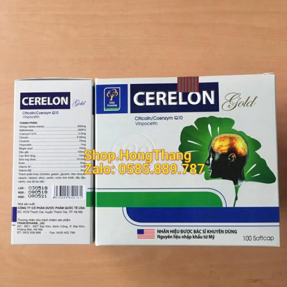 Cerelon gold Giúp bổ sung dưỡng chất cho não hiệu quả viên uống hoạt huyết dưỡng não 100 viên T
