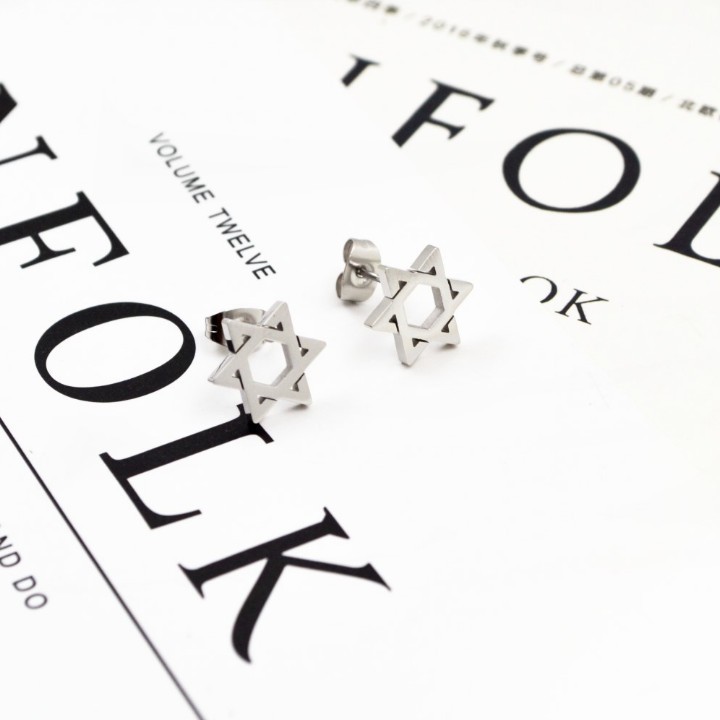 Bông Tai Ngôi Sao 6 Cánh Titan Ko Đen TT 1959