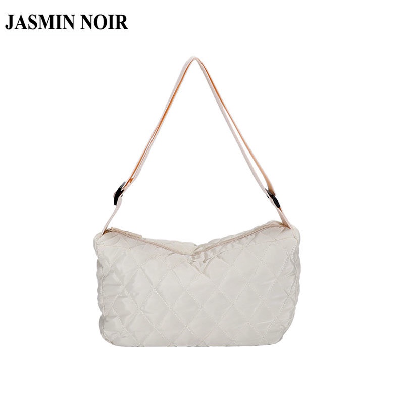 Túi Xách JASMIN NOIR Đeo Chéo Có Đệm Bông Họa Tiết Kẻ Sọc Đơn Giản Mùa Đông Cho Nữ