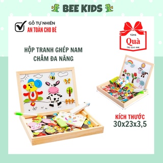 Đồ Chơi Gỗ Thông Minh BEEKIDS Bộ Tranh Ghép Nam Châm Kèm Bút Vẽ - Chủ Đề Động Vật