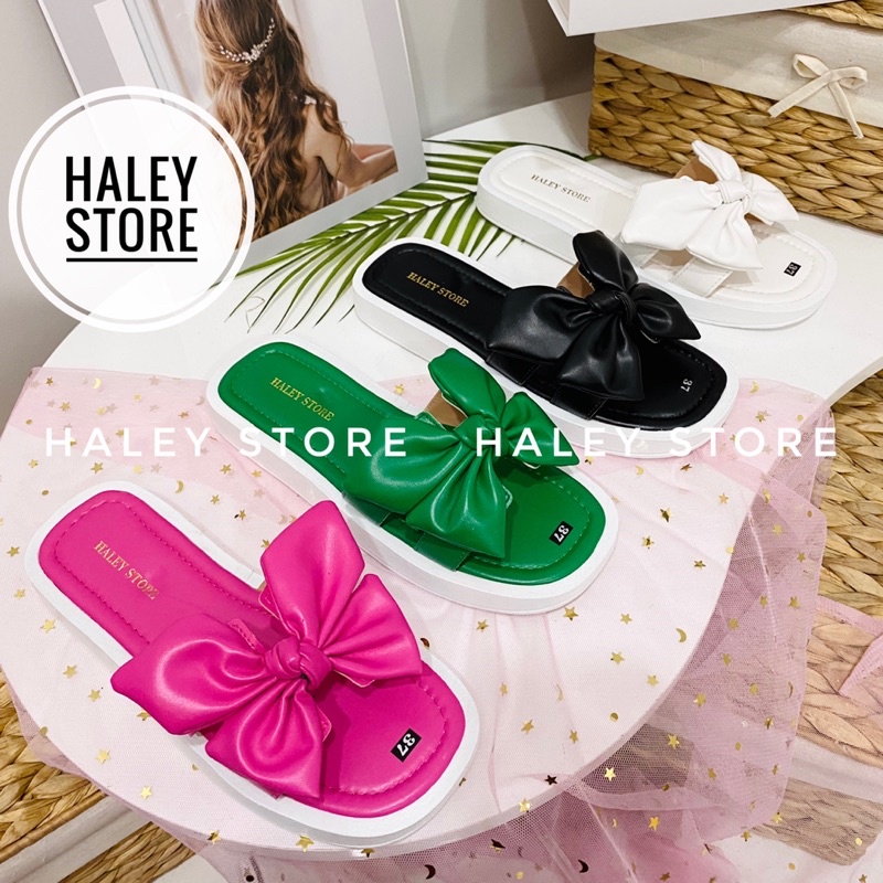 Dép bệt nữ HALEY STORE đế bánh mì siêu nhẹ khoá Cha.nel xích thời trang hottrend rẻ bền đẹp đi chơi đi học đi du lịch