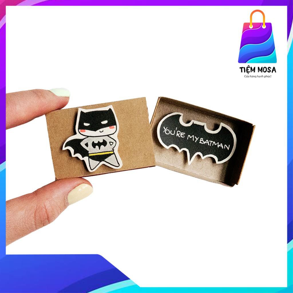 THIỆP HANDMADE HỘP DIÊM - Thiệp Tình Yêu Hộp Diêm You're My Batman