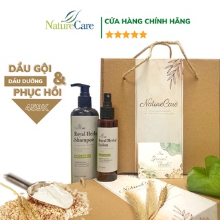 Combo dầu gội xả royal herbal shampoo & dầu dưỡng tóc royal hair lotion 300ml & 100ml