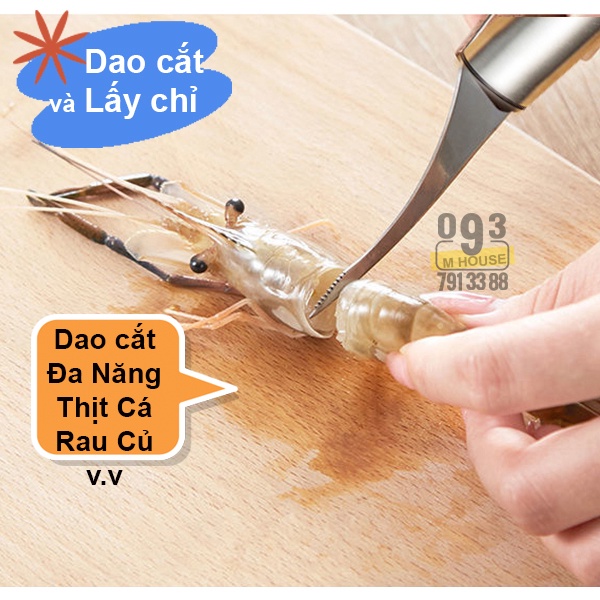 Kìm Kẹp Tôm Inox, Dụng Cụ Lấy Chỉ ,Kẹp Tách Vỏ Hải Sản Inox, Dao Cắt Thịt Rau Củ Quả
