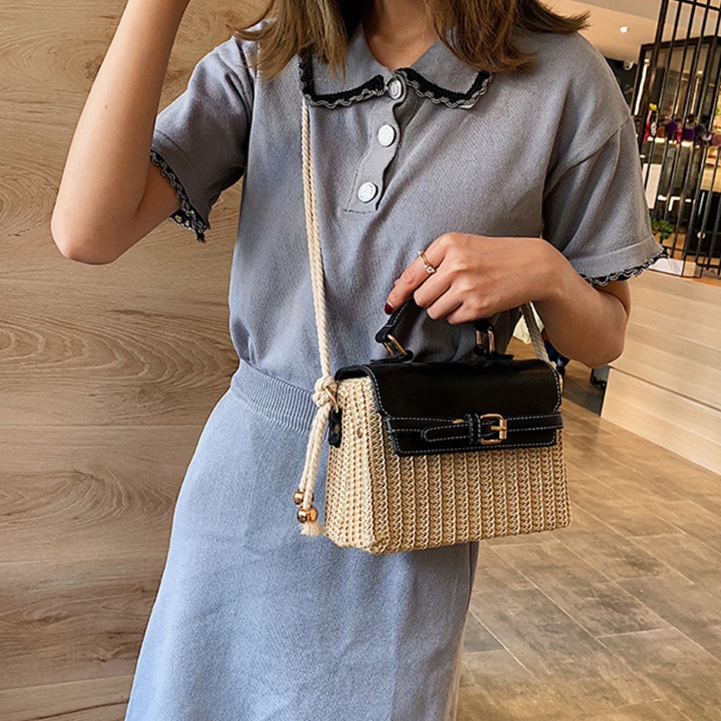 Túi Xách Đan Lát Phong Cách Vintage Cho Nữ