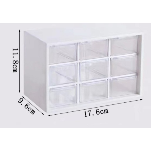 Hộp Nhựa 6 ngăn 9 ngăn kéo vuông DMP5 Đựng Đồ tủ mini Đa Năng đựng Sticker vật dụng nguyên liệu thủ công