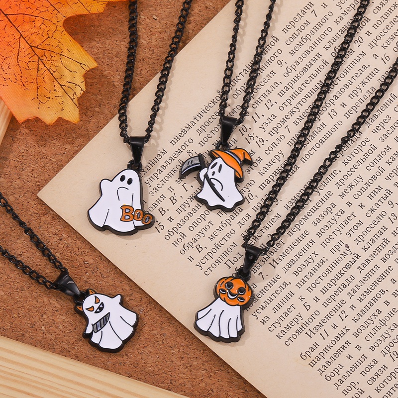 Vòng cổ Mặt Hình Đầu Lâu Và Quả Bí Ngô 5 Kiểu Thời Trang Cho Bạn Bè / Ngày Halloween