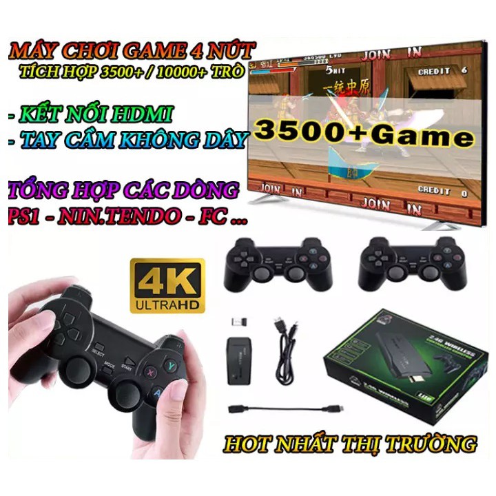 Máy chơi game cầm tay 4 nút HDMI 3500 trò chơi cổ điển PS1/Nitendo switch/FC Compact/FC [ Bốp Store New ]