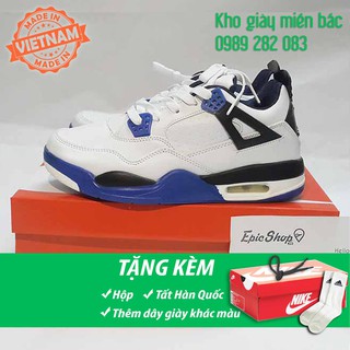 (Ảnh thật) Giày jordan 4 trắng xanh giá rẻ [fullbox + free ship]