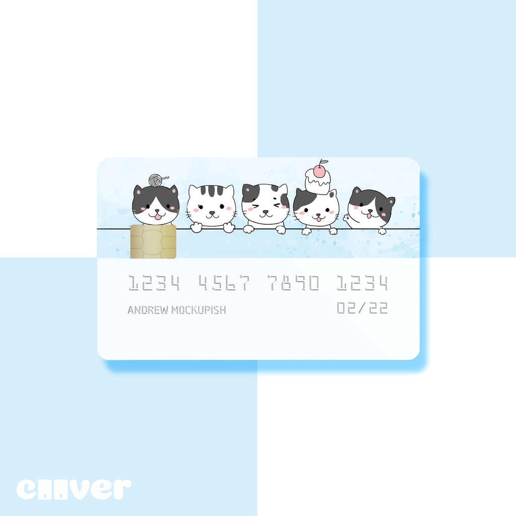 CAT LOVERS - Miếng dán thẻ FREESHIP – Miếng dán thẻ ngân hàng/thẻ ATM, thẻ chung cư, thẻ thang máy, gửi xe,.