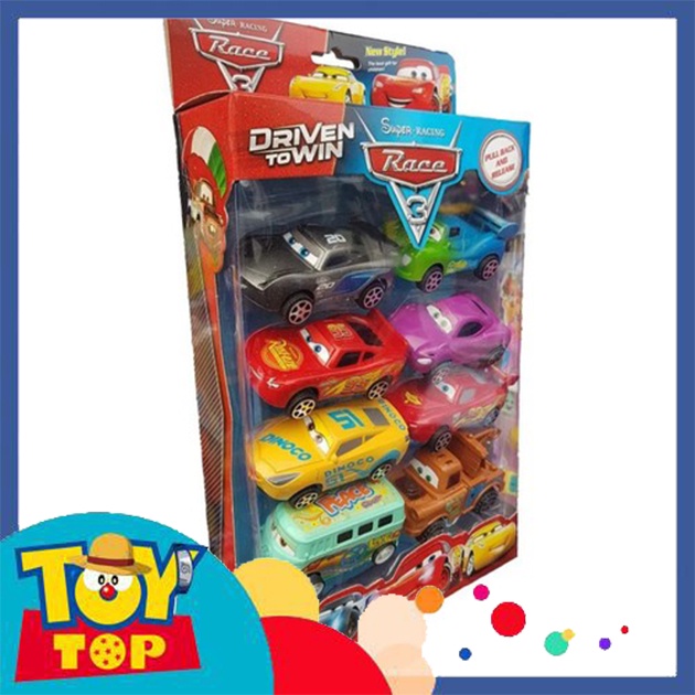 Đồ chơi mô hình 8 xe ô tô mini trong phim Car Mcqueen tia chớp mã 757-4