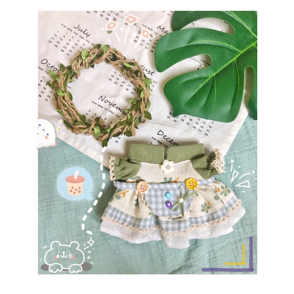 Set váy lá cây - Outfit doll 15cm 20cm IDV