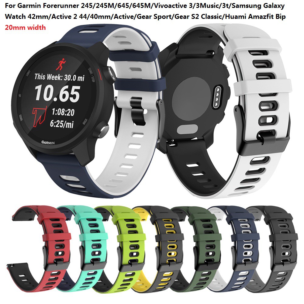 Dây Đeo Silicon Cho Đồng Hồ Thông Minh Garmin Forerunner 245/245m/645/645m/vivoactive 3/3t 20mm
