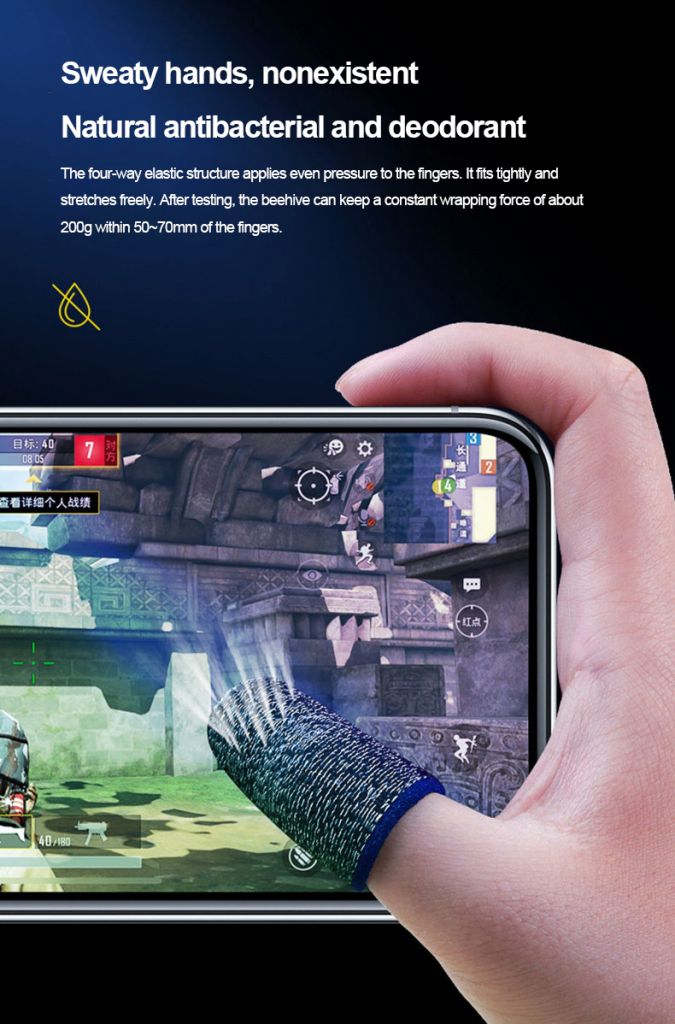 Gaming Finger Sleeve Mobile Screen Game Controller Sweatproof Gloves PUBG COD Assist artifact