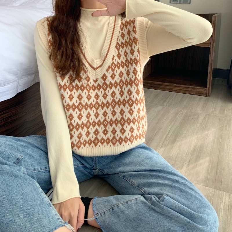 ÁO GILE CỔ V DỆT KIM HÀNG SẴN