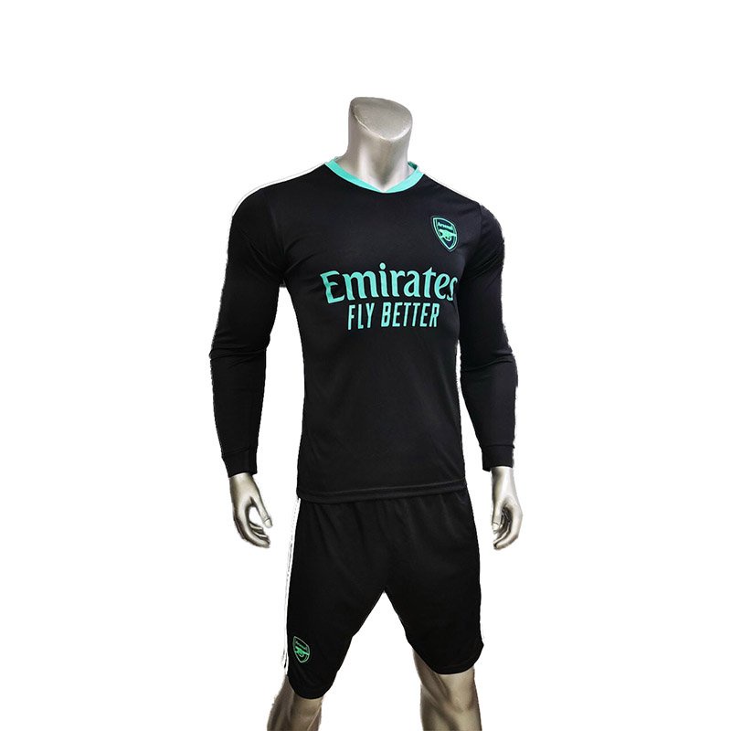 Quần áo bóng đá tay dài Arsenal màu đen 2022 CÓ IN tên số