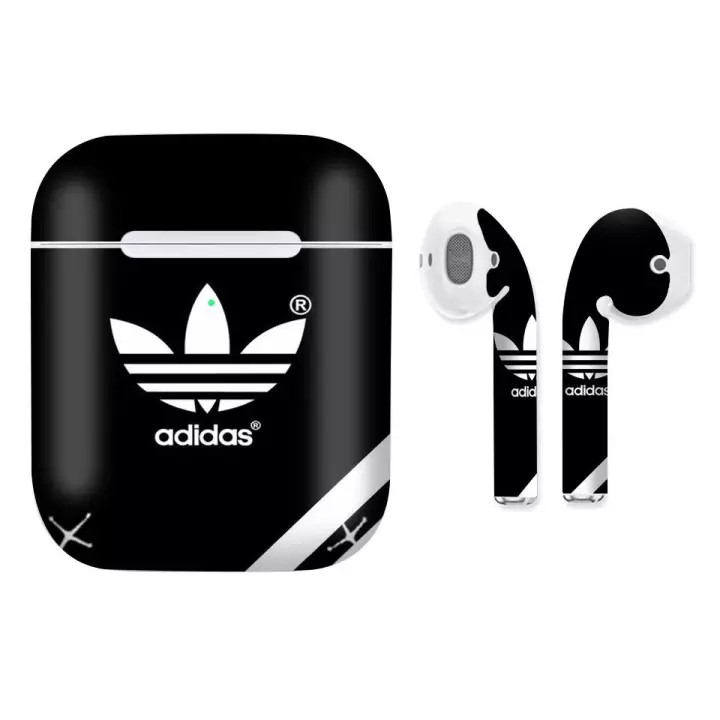 Miếng dán skin AirPods, miếng dán hình Adidas đen - Mã: Das1005