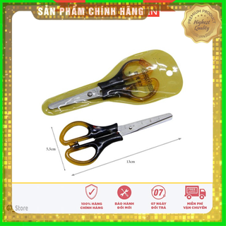 Kéo thủ công Loại Tốt, kéo cắt giấy cán nâu, kéo văn phòng loại nhỏ (dài 13cm - ngang 5.5cm)