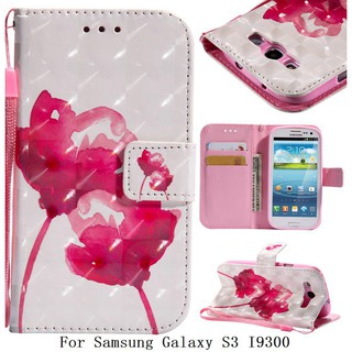 Bao da điện thoại dập nổi họa tiết hoa hồng cho Samsung Galaxy S3 i9300