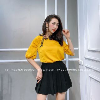 Áo lụa phối nơ chốt live