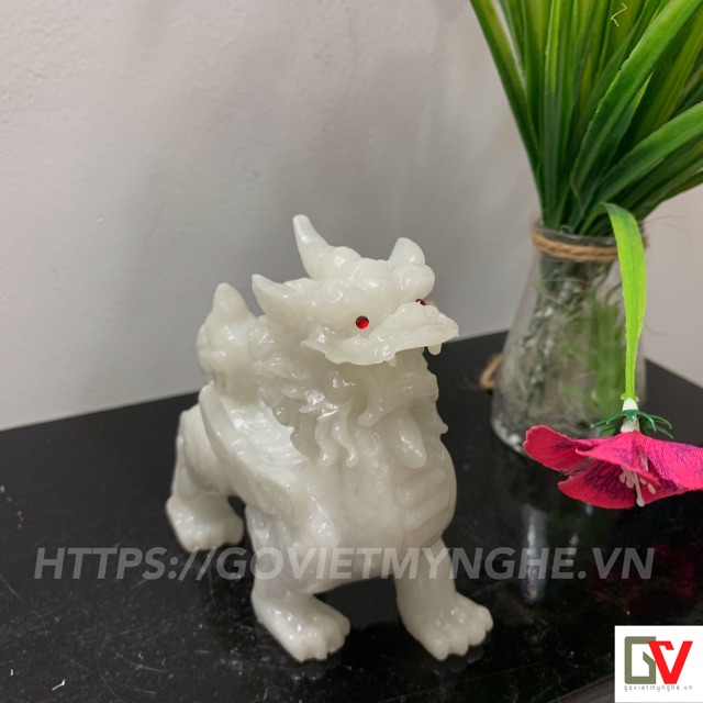 Tượng Đá Tỳ Hưu Phong Thủy Trang Trí Bàn Làm Việc - Cao 11cm - Đá Non Nước | BigBuy360 - bigbuy360.vn