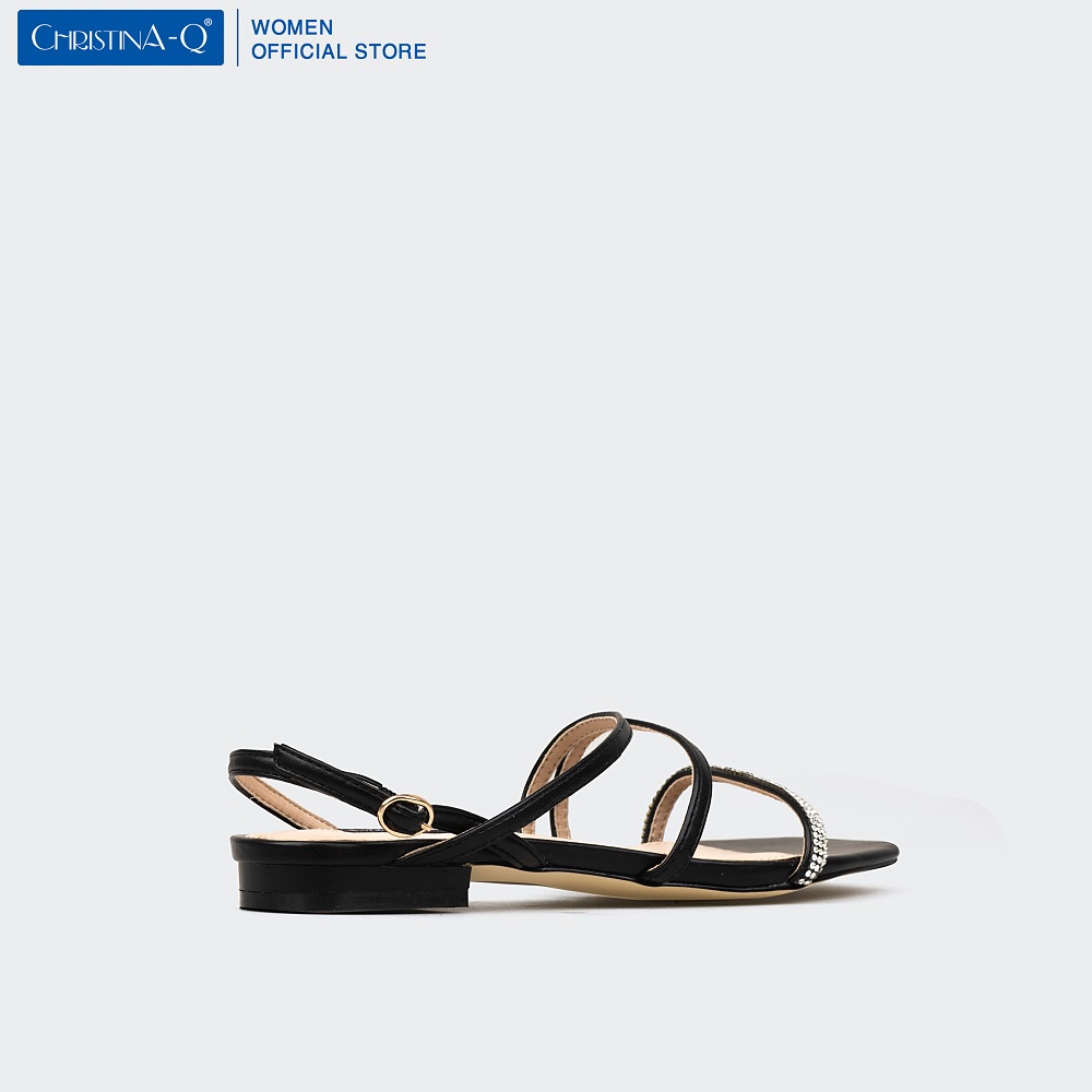 Giày sandals nữ dép sandals quai mảnh đế bệt ChristinA-Q XDB087