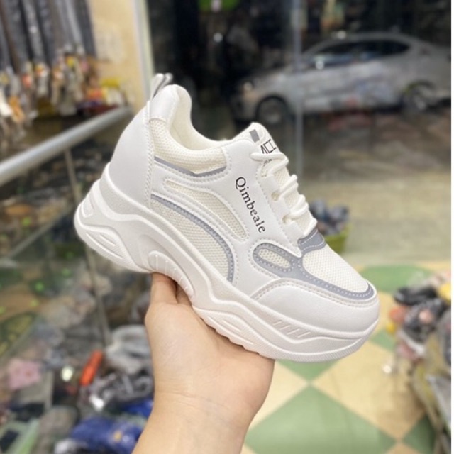 giày nâng đế 7p nữ, giày thể thao sneakers độn đế 2 màu
