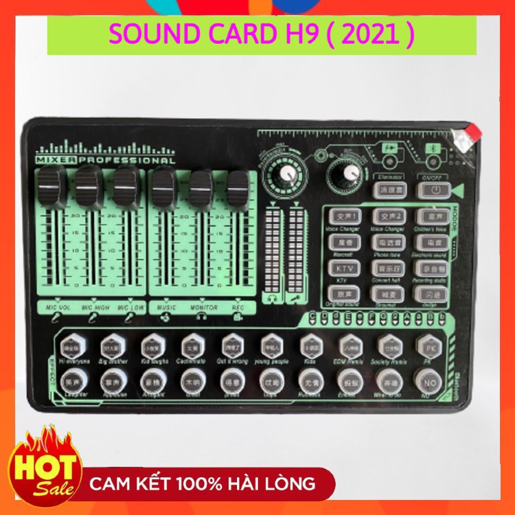 Sound Card H9 2021 ❤️ PHIÊN BẢN MỚI NHẤT ❤️ Autotune , Hỗ Trợ Kết Nối Blutooth , Thu Âm , Livestream Facebook , Bigo