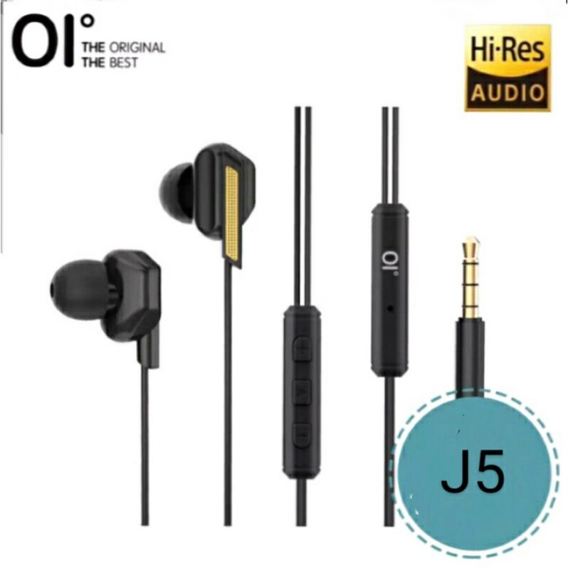 TAI NGHE OI J5 CÓ DÂY CHỐNG ỒN ÂM THANH HIFI VỚI MICRO HD ĐIỀU KHIỂN ÂM LƯỢNG
