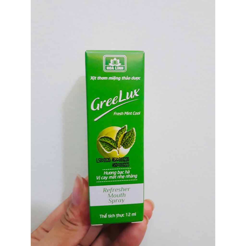 Xịt thơm miệng thảo dược Greelux Fresh Mint cool 12ml - 0701301