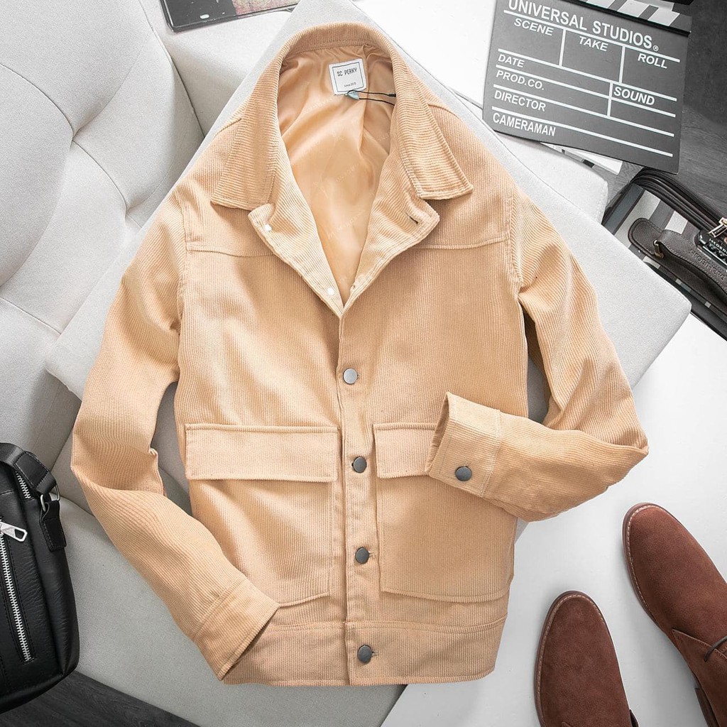 Áo Khoác Jacket Nhung - AK001 - Chất liệu vải nhung mềm mịn - Phối Túi Khoẻ Khoắn &amp; Năng Động -SC Perky Outfit