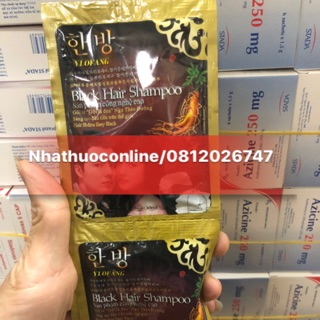 ✅DẦU GỘI NHUỘM ĐEN TÓC BLACK HAIIR (10 gói)