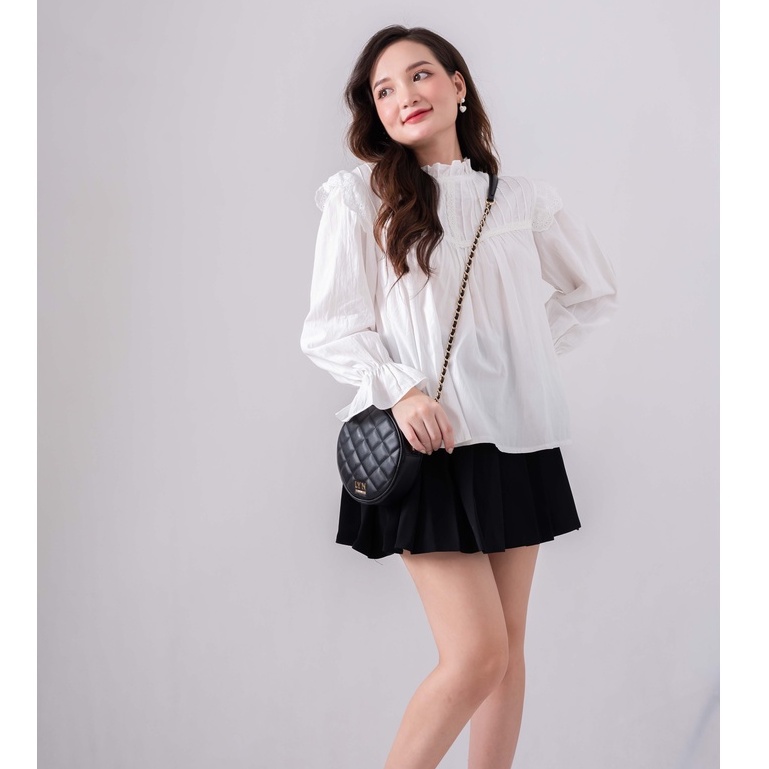 [ẢNH THẬT SAU] Áo babydoll cánh tiên tay phồng 2 màu be, trắng