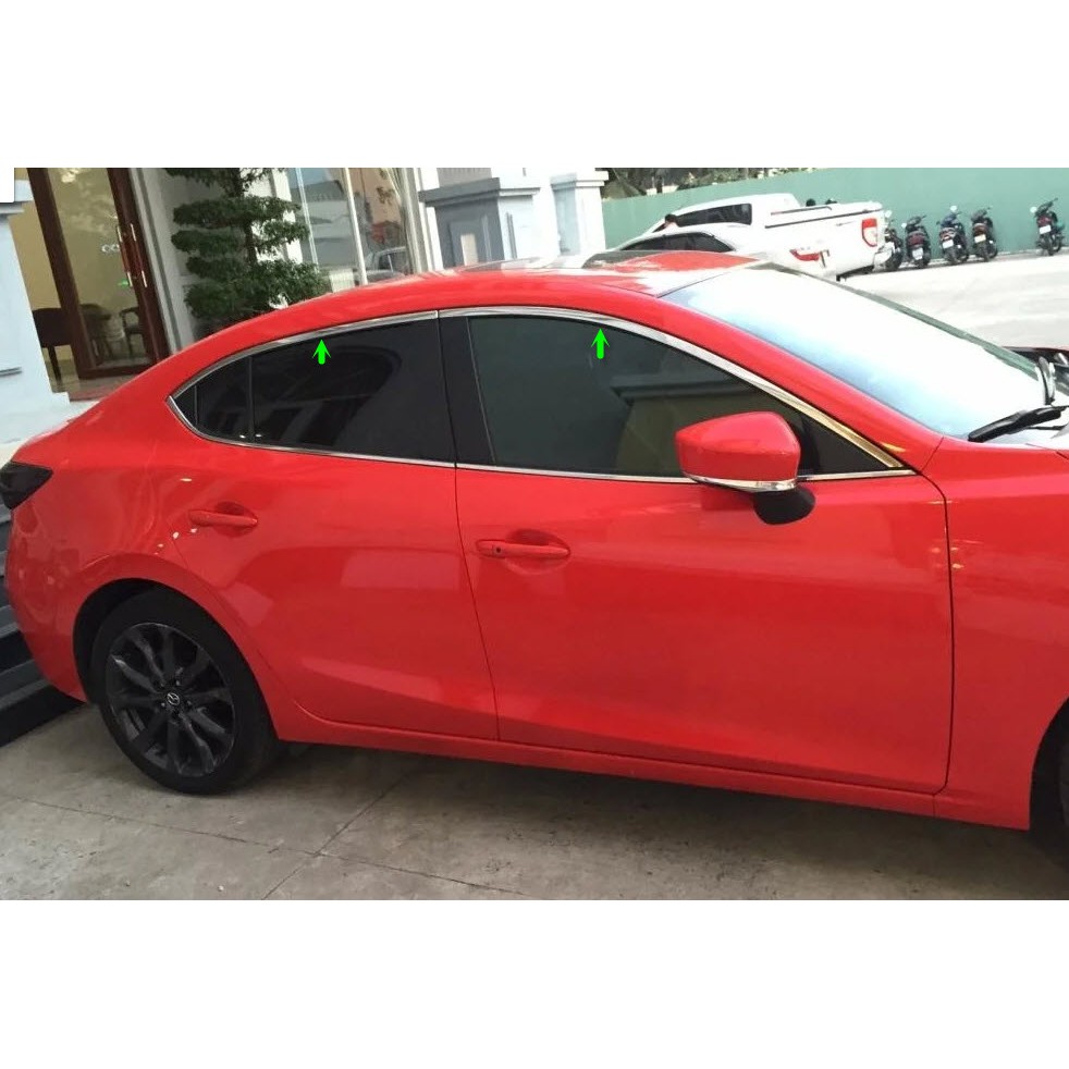 Nẹp viền inox cong kính cho Mazda 3 từ 2015 tới 2019