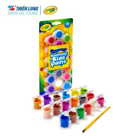 Bộ 18 màu nước có thể rửa được Crayola Washable Kids Paint