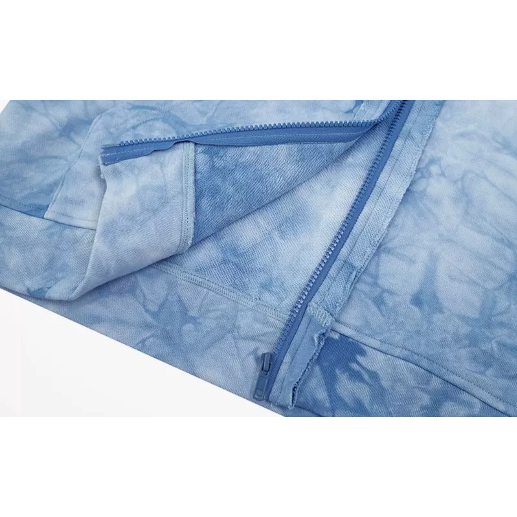 Áo Khoác nỉ loang MEANSTORE form rộng có mũ Unisex nam nữ oversize Ulzzang Streetwear Hàn Quốc - Loang xanh biển