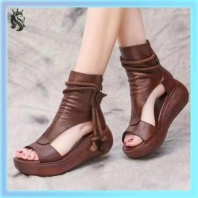 Giày Sandal Đế Xuồng Cổ Cao Đính Đinh Tán Phong Cách La Mã Thời Trang Mùa Hè Hàng Mới