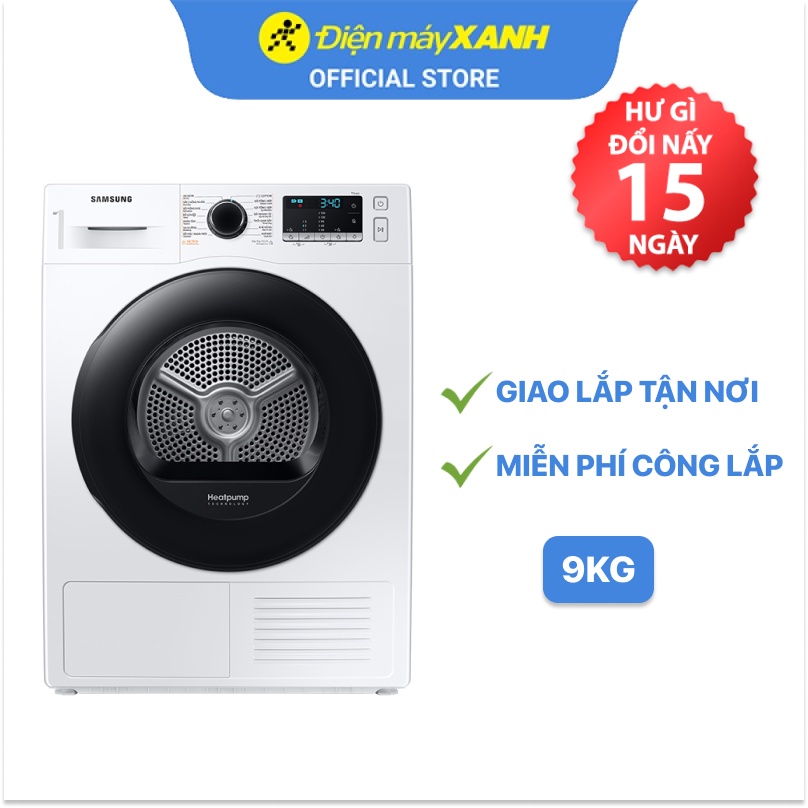Máy sấy bơm nhiệt Samsung 9 Kg DV90TA240AE/SV